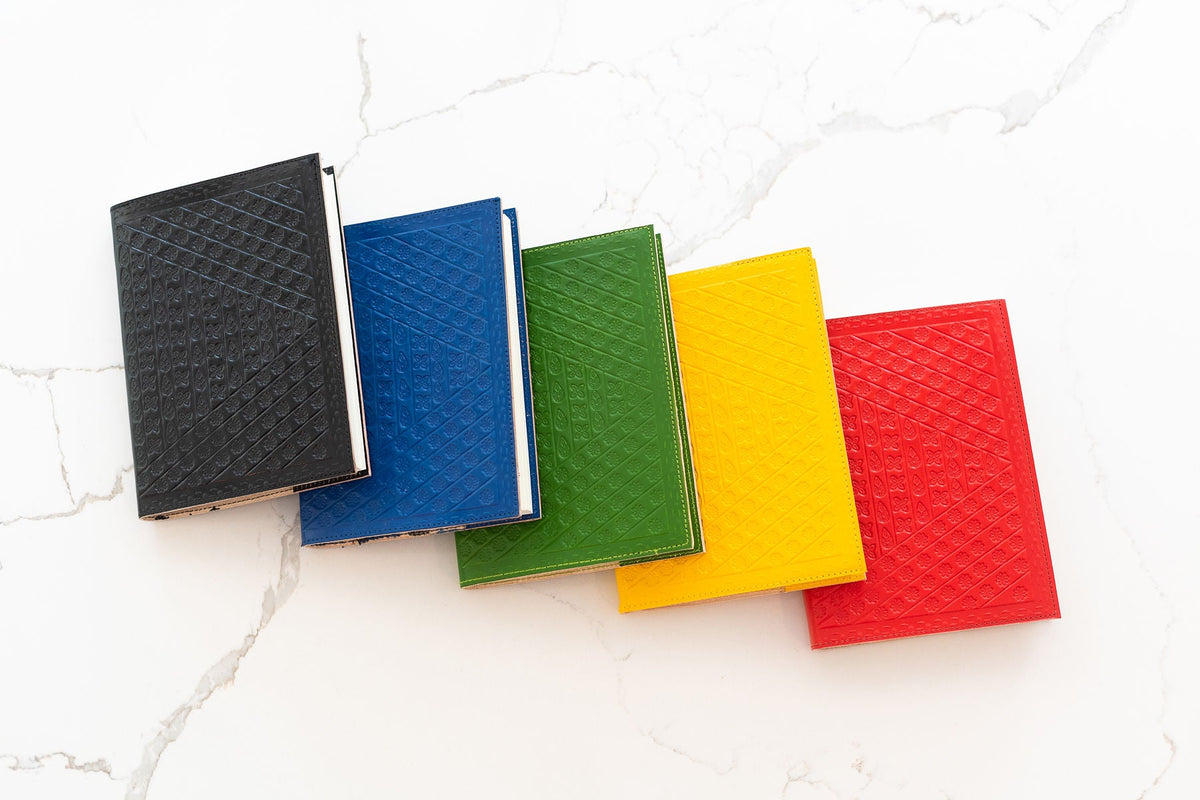 Stationery gifts including leather journals, notebooks and greeting cards