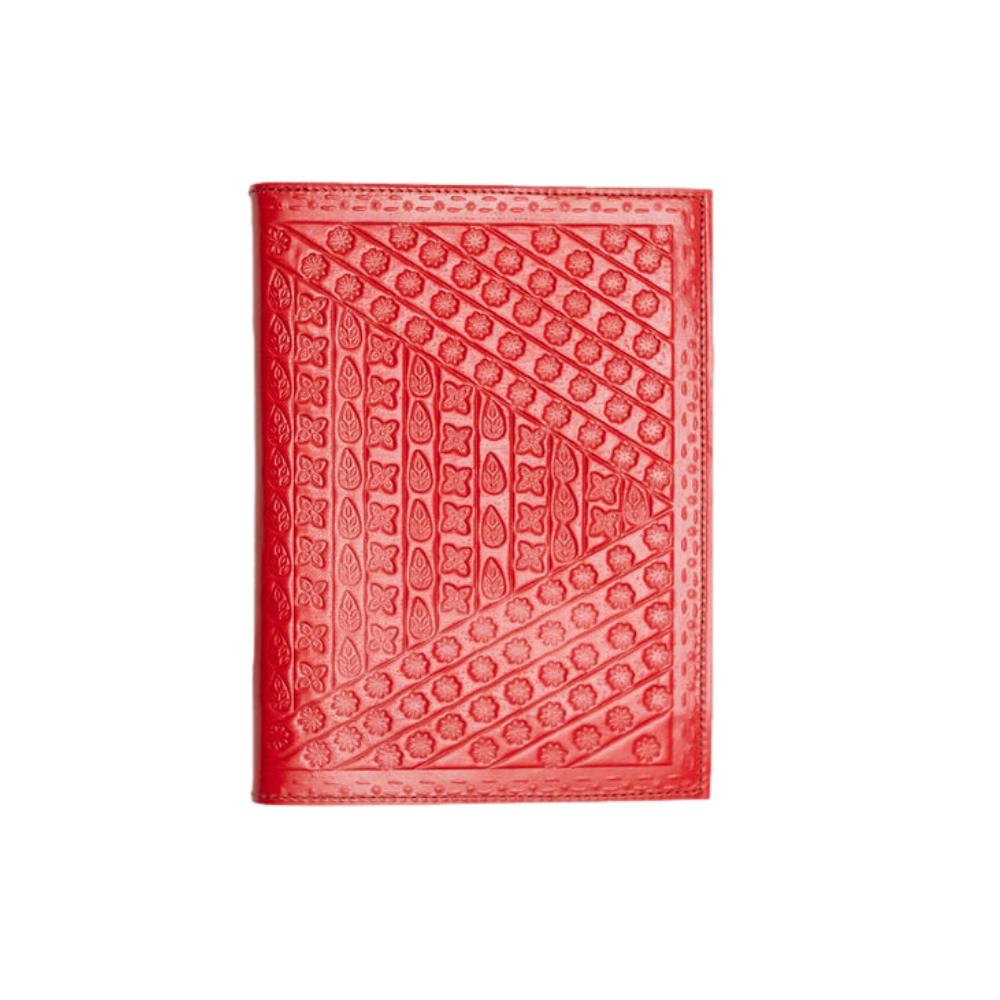 Embossed Buffalo Leather Journal/Notebook - Saffron
