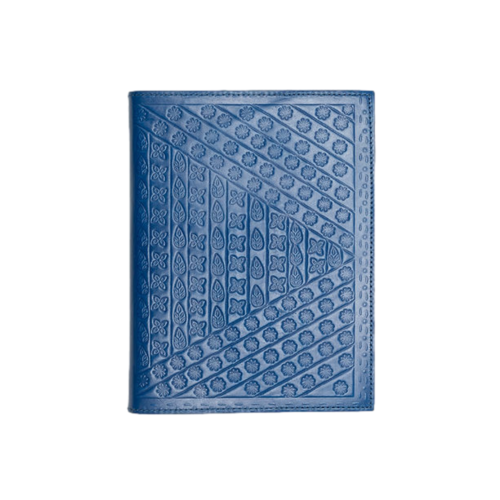 Embossed Buffalo Leather Journal/Notebook - Denim
