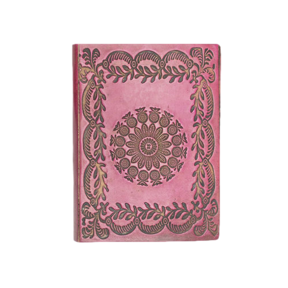 Embossed Buffalo Leather Journal/Notebook - Sorrel