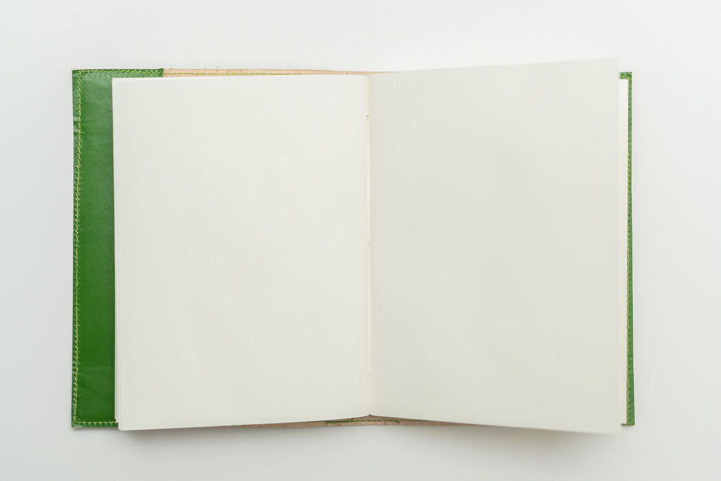 Embossed Buffalo Leather Journal/Notebook - Bamboo