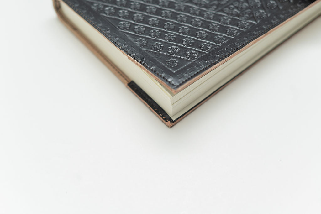 Embossed Buffalo Leather Journal/Notebook - Sable