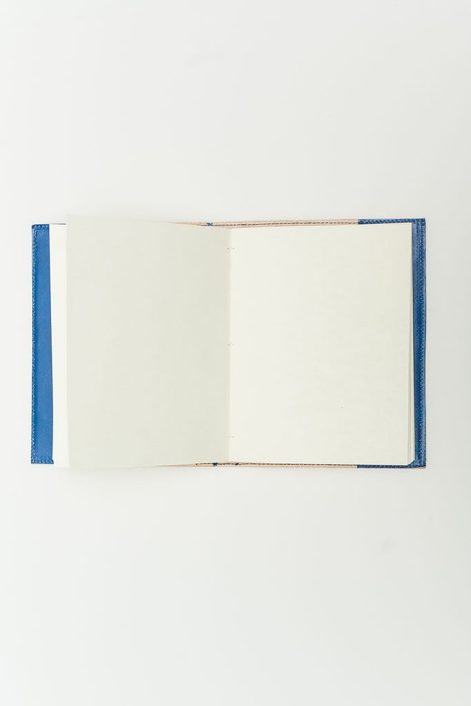 Embossed Buffalo Leather Journal/Notebook - Denim