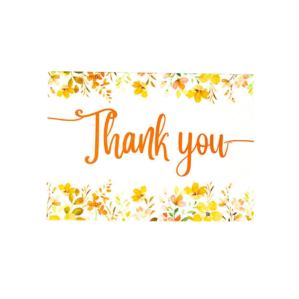 Warm Flower Thank You Card - Thank You