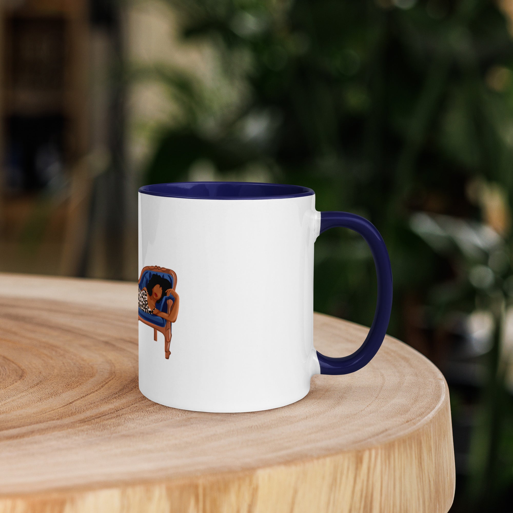Lounging Lady Vybz in Blue - Drinkware